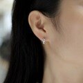 wholesale 925 Sterling Silver Minimalist Fashion New Arrival Light Luxury High-End Moissanite Exquisite Ins Round Hoop Earrings-0-3