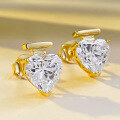 wholesale S925 Silver Europe and America New 8*8 Heart Shape High Carbon Diamond Stud Earrings for Women, Cross-Border Style-0-3