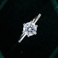 925 Silver Moissanite Ring for Women, Classic Proposal Design, Cross-border Supply-0-0