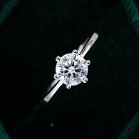925 Silver Moissanite Ring for Women, Classic Proposal Design, Cross-border Supply-50 points (simulated drill)  12 yards