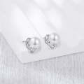 wholesale 925 Sterling Silver Cross-Border New Pearl Earrings, Fashionable Niche High-End Women's Earrings, Elegant and Minimalist Shell Pearl Studs-0-2