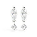 Sterling Silver Minimalist Moissanite Waterdrop Dangle Earrings-0-4
