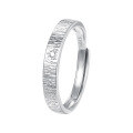 wholesale 925 Sterling Silver Minimalist Couple's Ring With Unique Texture And Starry Design For Index Finger-0-5