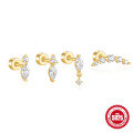wholesale S925 Sterling Silver Geometric Flat Cylinder Diamond Inlaid Threaded Ear Cartilage Stud,。-0-4