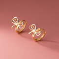 wholesale S925 Sterling Silver Hollow-Out Bow Back Earrings Autumn New Ins Style Design Ear Jewelry M02937-0-1