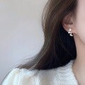 wholesale S925 Sterling Silver Chanel-style Pearl Earrings, French High-end Sense, Light Luxury Vintage Elegant Diamond-Studded Earrings, Exquisite Ear Accessories-0-3