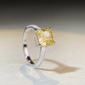wholesale S925 Sterling Silver Plated Gold Ring for Women with Colored Zircon and Yellow Zircon, Fashionable, Light Luxury, Versatile, Elegant, Minimalist Hand Jewelry-0-1