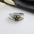 wholesale S925 Sterling Silver Vintage 3D Floral Design Ring Dark Gothic Style Fashion Trend Index Finger Ring-0-2