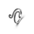 wholesale 925 Sterling Silver Octopus Ring for Women TEMU Cross-Border European and American Small Vintage Distressed Individual Punk Style Adjustable Open Ring-0-4
