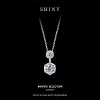 S925 Silver Cross-Border Snake Year Moissanite Necklace for Women-S925 sterling silver + 1-carat moissanite