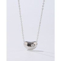 wholesale 925 Sterling Silver Bean Necklace for Women, Light Luxury Small Brand New Model Popular Internet-famous Collarbone Chain High-end Sense Necklace-Bean necklace platinum &gt; 925 silver