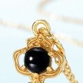 wholesale S925 Sterling Silver Japanese-style small and exquisite key pendant, niche luxury, ins-style black onyx necklace, dropshipping-0-4