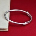 wholesale 999 Silver Tang Grass Pattern Peace and Joy Bracelet for Women, Push-Pull Solid Silver Retro Solid New Chinese Style Young Bracelet-0-2