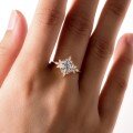 wholesale S925 Silver Round Center Stone Sunflower Moissanite Ring for Women, Designer High-End Wedding Anniversary Best-Seller-0-3
