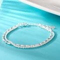 wholesale Metal material new cross-border double-layer stacked rice bead necklace broken silver bracelet versatile minimalist niche high-end jewelry-0-1