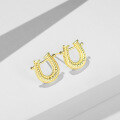 wholesale S925 Sterling Silver Fashion Horseshoe Series Stud Earrings for Women, Versatile Niche High-End Earrings Wholesale-0-2