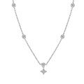 wholesale S925 Sterling Silver Cross-Border Japanese and Korean Four-Leaf Clover Round Diamond Inlaid Necklace and Bracelet Set for Women, Luxurious and Advanced Jewelry Combination-0-4