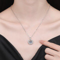 Metal Material Christmas Cross-border Hot-Sale 1ct Moissanite Snowflake Dancing Heart Necklace Wholesale-0-2