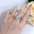 wholesale S925 Sterling Silver 3 Carat Radiant Cut Small Ice Cube Ring, New Style, Hot Selling in Cross-Border Markets-0-3