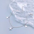 wholesale S925 Sterling Silver Diamond Star Bracelet, Minimalist Niche High-End Jewelry for Girlfriend or Bestie's Birthday Gift-0-2
