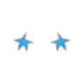 wholesale 925 Sterling Silver Small Resin Starfish Earrings Studs Earrings For Women-0-0