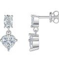 wholesale 925 Sterling Silver French-style Earrings Long Drop Advanced Sense Cross-border Hot Selling Moissanite Stud Earrings-0-4