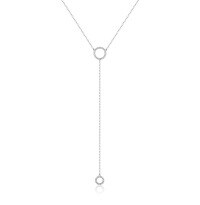wholesale 925 Silver Single Zircon Necklace, High-End Exquisite Ins Style Socialite Fashion Necklace, Elegant Design Sophisticated Collarbone Chain-Long necklace>925 silver