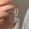 wholesale S925 Sterling Silver Stylish Double-Layer Chain Knot Bracelet, Ins Style High-End Fashion Accessory S6282-0-3