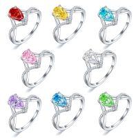 wholesale 925 Sterling Silver 15ct Ice-Cut Pear-Shaped Ring for Women, High-End Sense Colored Gemstone 6*9 High-Carbon Diamond Ring, Ins Style-Fireworks G-40 White US size 7#