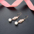 wholesale S925 Silver Cold Style Fashion Accessories Ear Hooks, Korean Pearl Earrings, Women's Elegant Diamond-Studded Ear Drops-0-1