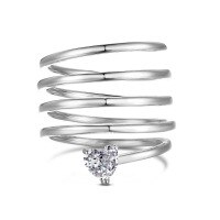 wholesale S925 Sterling Silver Nordic Cross-Border Ring and Bracelet Set for Women, Exquisite Snake Ring, Heart Geometric Design, High-End Feeling Hand Jewelry Combination-DY121020-SW-WH#8 925 Silver