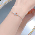 wholesale S925 Silver Exquisite Small Snake Bracelet Adjustable Chain Zircon Inlaid Light Luxury Niche Live Cross-Border Style-0-3
