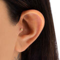 wholesale S925 Silver Flat Four-Leaf Clover Stud Earrings with Micro-Inlaid Zircon for Cartilage and Helix Piercing-0-1