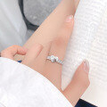 wholesale S925 Sterling Silver Adjustable Heart Letter Ring for Women, New Trendy Minimalist Stylish High-end Fashion Stackable Band-0-4