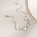 wholesale S925 Sterling Silver Light Luxury Versatile Leaf Bracelet with Full Zirconia Stones, Elegant Accessory Christmas Gift for Girlfriend-0-3