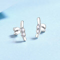 wholesale 925 Sterling Silver Ear Studs with Moissanite, Diamond-Inlaid Line Earrings, Versatile High-End Earrings, Live Streaming Best-Seller for Wholesale-0-1
