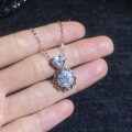 S925 Sterling Silver Moissanite Snowflake Pendant Necklace-0-1