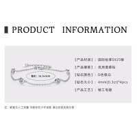 S925 Sterling Silver Four-Leaf Clover Moissanite Bracelet for Women-Small bubble bracelet [White Gold]  925 Silver