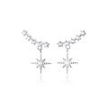 wholesale S925 Sterling Silver Eight-Pointed Star Ear Studs Women's New Trendy Design Minimalist Internet-Famous Elegant Earrings-0-4