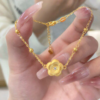 wholesale S925 Sterling Silver Red Elk Whole Body Small Design French Light Luxury Small Fresh Simple Bracelet Daily Wear-BS0074-Gold 925 Silver