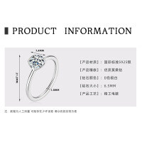 18K Gold Plated 925 Silver D Color Moissanite Four-Leaf Clover Ring-White gold [D color moissanite] 1 carat  9 US dollars