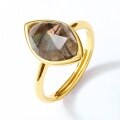 wholesale S925 Sterling Silver Geometric African Labradorite Rhombus Ring Minimalist Wholesale Jewelry-0-2