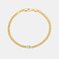 wholesale S925 Sterling Silver, 18K Gold Plated, Solid and Textured Ins Style Cuban Chain Bracelet for Women, Versatile and Fashionable-0-4