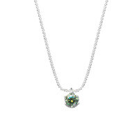 wholesale S925 Sterling Silver Minimalist Moissanite Pendant Light Luxury Sparkling Necklace Valentine's Day Gift for Girlfriend Collarbone Chain-2 carat (green moissanite) necklace 925 silver