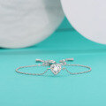 wholesale S925 Sterling Silver Minimalist Stylish and Luxurious Moissanite Bracelet for Women, Small Niche Design Heart-shaped Jewelry Wholesale-0-0