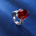 wholesale S925 Sterling Silver Zircon Ring, K-Gold Craft Inlaid High Carbon Diamond Ring, Ruby Wholesale for Women-0-3
