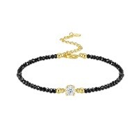 S925 Silver Gold Fashion Exquisite Moissanite Bracelet Hand Jewelry-50-point moissanite + colored zircon 5-inch + 925 silver (16+5cm)