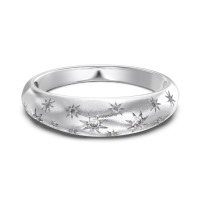 wholesale S925 Sterling Silver Ring for Women, INS Style Popular, Fashionable and High-End with Snowflake Accent Design, Exquisite Plain Silver Band-Platinum DY121223-SW-WH 9