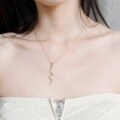 wholesale S925 gold-plated pure silver inlaid with nano green zircon pendant featuring a python design, cross-border trade style zodiac snake necklace for the year of birth-0-3