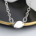 wholesale S925 Sterling Silver Retro Geometric Pendant Letter Necklace Minimalist Ins Trendy Niche Collarbone Chain-0-3